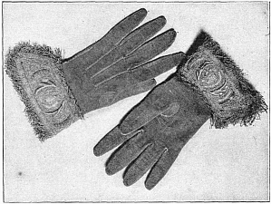 Gold-fringed Gloves of Governor Leverett.